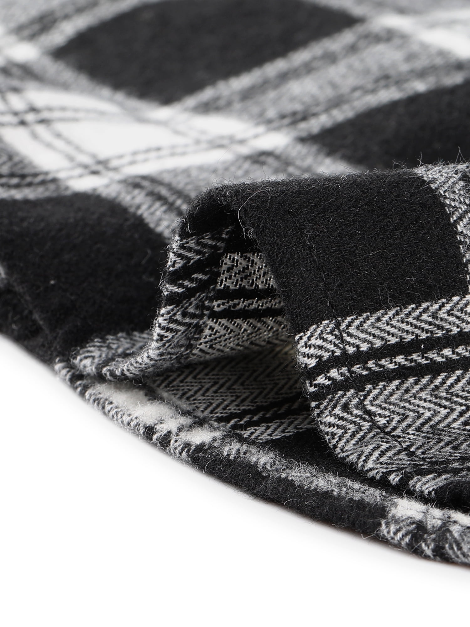 DARING DIVA Women's Casual Boyfriend Plaid Button Down Flannel Shirt M Black