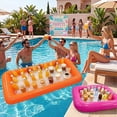 thumbnail image 4 of Leeye Inflatable Cup Holder Float, 48.4 x 23.6 Inch Pool Drink Tray with Cup Holders, Floating Beverage Station for Swimming Pool Parties, Orange, 4 of 4