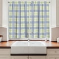 thumbnail image 2 of Ambesonne Checkered Kitchen Curtains, Classical Celtic Tile, 55"x39", Lime Green Pale Blue, 2 of 3