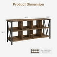 thumbnail image 2 of 62 Inch 3 Tier Metal Horizontal Bookcase, with 8 Cube Metal , Industrial Storage Bookcase for Entryway, Long Low Bookshelves for Living Room, 2 of 6