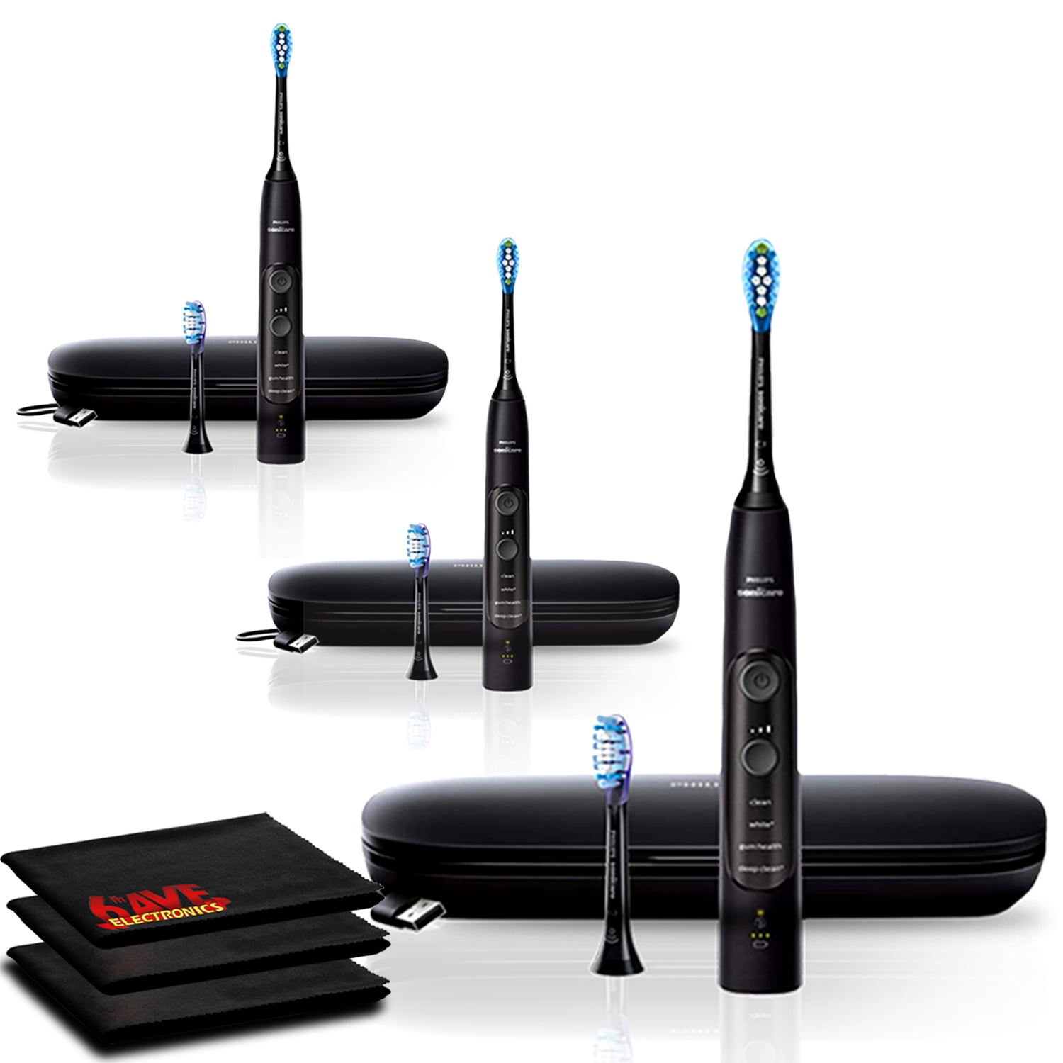 Philips Sonicare ExpertClean 7500 Electric Toothbrush, Black Three