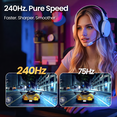 thumbnail image 4 of Suevery 34" 240Hz Curved Gaming Monitor, WQHD 3440x1440P, 1500R, 120% sRGB, Built-in Speakers, FreeSync, HDMI/DP, Black, 4 of 8