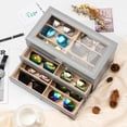 thumbnail image 3 of Organizador ProCase para guardar gafas de sol con 18 ranuras, piel, color gris, 3 of 6