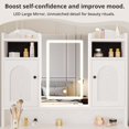 thumbnail image 6 of IRONCK Makeup Vanity Desk Set with Mirror and Lights, Dresser Table with Charging Station and 5 Drawers,  White, 6 of 9