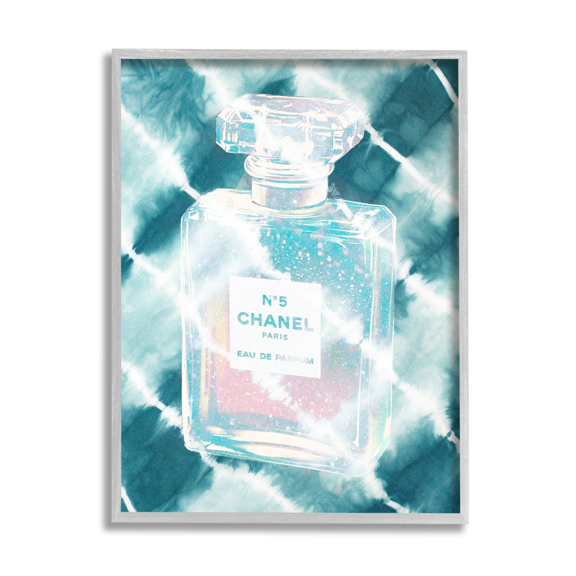 Stupell Industries Aquamarine Perfume Bottle Summer Water Bubbles Tie Dye Background,16 x 20, Design by Ziwei Li