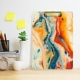 thumbnail image 6 of Plastic Clipboard Acrylic Hanging Clip Board with Gold Low Profile Office School Supplies 12.5x9 Red Blue Orange Marble, 6 of 9