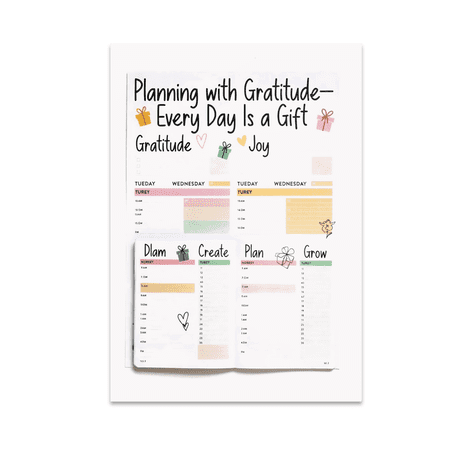 Planning with Gratitude Every Day Is a Gift - Home Decor Enthusiast - 13x19 Poster Print