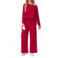 thumbnail image 4 of MINTREUS Women's Pajama Set Long Sleeve Sleepwear Set Soft Two Piece Matching Set with Pockets, 4 of 6
