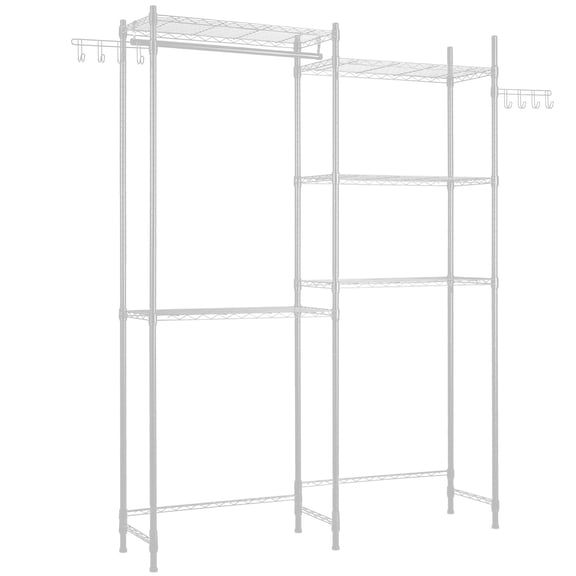 Over The Washer Dryer 5-Tier Shelf with Drying Rack & Hanger Rod Space Saver