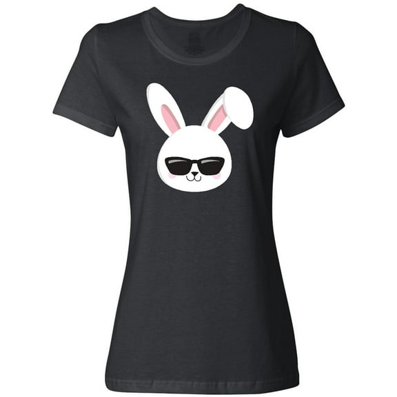 Inktastic Cute Bunny, White Bunny, Bunny Wearing Sunglasses Women's T-Shirt