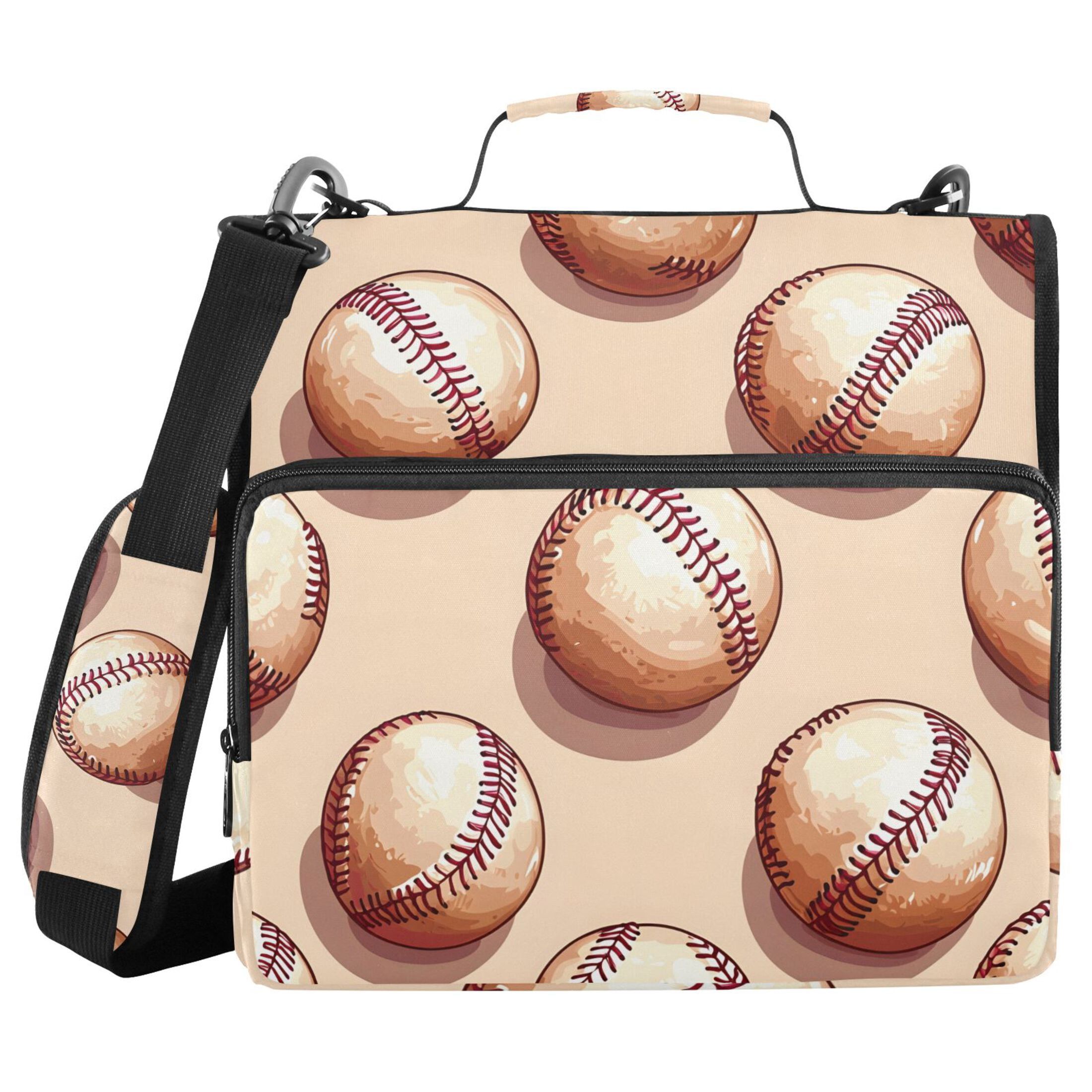 ALAZA Zipper Binder Retro Baseballs 3 Ring Trapper Keeper File Folder Organizer Bag