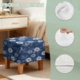 thumbnail image 7 of SCRAWLGOD Flower Print Navy Ottoman Cover Square, Folding Storage Ottoman Slipcovers, Stretch Footrest Foot Stool Covers Protector with Elastic Bottom for Pets, 7 of 7