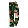 thumbnail image 5 of WTOBBY Women's Christmas Print Flannel Pajama Pants, Casual and Fashionable Sleepwear with Festive Patterns, Soft Fabric for Comfortable Home Use,Dark Green XL, 5 of 6