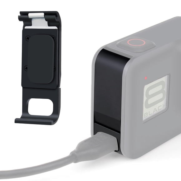 GEPULY Tapa de batería de Repuesto de Aluminio Puerta Lateral para GoPro Hero 8 Negra - Carga sin Quitar la Tapa de la Puerta de la batería