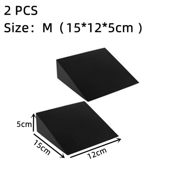 Large EVA Yoga Wedge Block Squat Slant Board Lightweight Supportive Foot & Deadlift Strength Exercise Pilates Inclined Board (Black,M 2PCS)