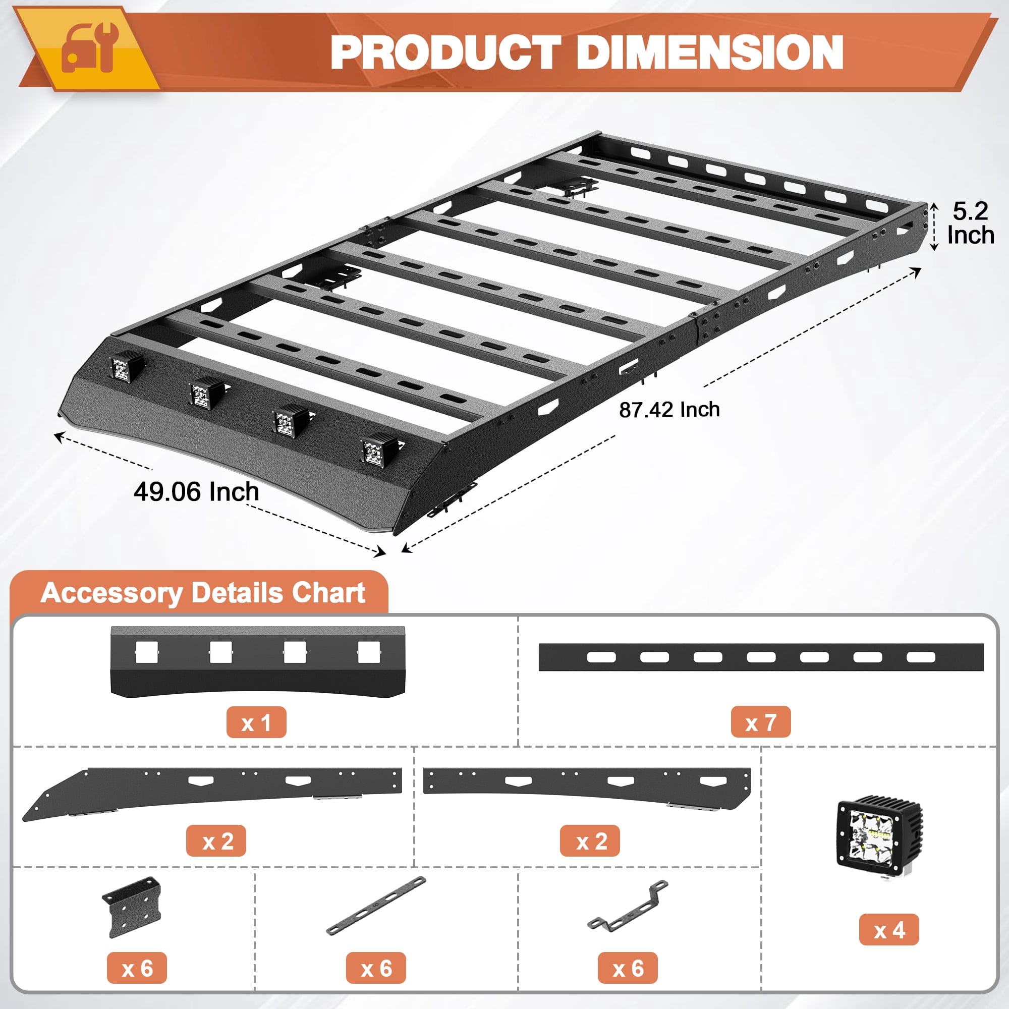 POFENZE Roof Rack Compatible for 2006-2014 Toyota FJ Cruiser Roof Cargo Carriers with Cross Bars