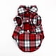 thumbnail image 1 of Nueva camiseta a cuadros para perros y cachorros pequeños, abrigo con solapa, chaqueta para gatos, ropa, disfraz rojo S, 1 of 8