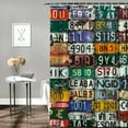 thumbnail image 2 of Shiartex  USA Shower Curtain, Retro American Auto License Plates Utah America Rhode Island North Carolina Print, Cloth Fabric Bathroom Decor Set with Hooks, Blue Coral Mustard White, 2 of 7