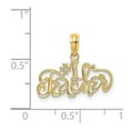 thumbnail image 2 of 14k Solid Yellow Gold Polished Number 1 Teacher Pendant Necklace 31.25x19mm Wide Pendant for Women, 2 of 2