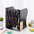 thumbnail image 1 of Sujetalibros decorativo ajustable de metal negro, 1 of 5