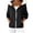 Black, variant on Knit Hooded Coat for Women with Patch Pockets Zip Front Sweater Jacket Trim Relaxed Fit Plus Size RD2 XXL