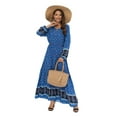 thumbnail image 3 of Sunsent Women Floral Long Sleeve Maxi Dress Casual Boho Fall Long Dresses, 3 of 7