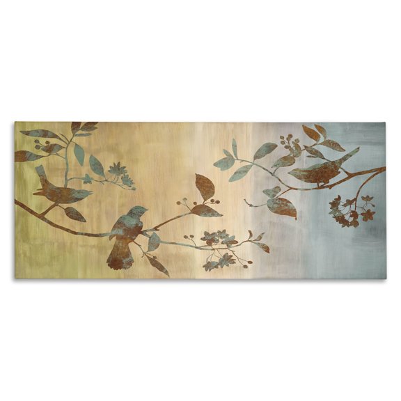 Stupell Industries Bohemian Boho Birds Perched Branches Canvas Art, 30 x 13, by Chris Donovan