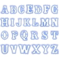thumbnail image 1 of Cortadores de galletas con letras del alfabeto, cortadores pequeños de plástico para fondant de 2,5 pulgadas, molde de resina, cortadores de galletas con forma de letras azules., 1 of 6