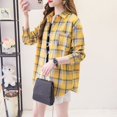 thumbnail image 1 of Camisa informal a cuadros para mujer, blusa holgada de manga larga, ropa de Boutique, novedad de otoño, 2023, 1 of 4