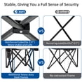 thumbnail image 7 of FREESKY Camping Chair, Oversized Padded Folding Camp Chair Supports 480 lbs, Portable Quad Armchair with Cooler Bag and Storage Pocket, 2 Pack, Black, 7 of 7