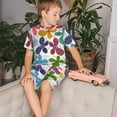 thumbnail image 4 of Fotbe Colorful Butterflies Pijama Estampada de 2 Piezas para Niños – Ropa de Dormir de Manga Corta Cómoda para Niños y Niñas, Camiseta y Shorts de Algodón-Small, 4 of 6