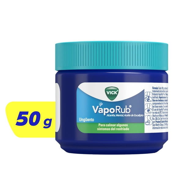 Vick VapoRub alivia rápido la congestión nasal para respirar mejor 50 g