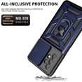 thumbnail image 6 of Rugged Case for Samsung Galaxy A32 5G Shockproof Phone Case with Camera Lens Slide Cover and Ring Holder Kickstand, Support Magnet Car Mount, Military Grade Heavy Duty Protection Cover, Blue, 6 of 7