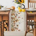 thumbnail image 5 of Farmhouse Flowers Table Runner, Wildflowers Dasiy Leaf Beige Brown Geometric Washable Kitchen Table Runners Dress Scarves for Dining Table Decorations Party, 13x72in, 5 of 9