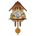 thumbnail image 1 of Reloj de cuco AUNMAS de madera envejecida con péndulo de giro automático, 1 of 8
