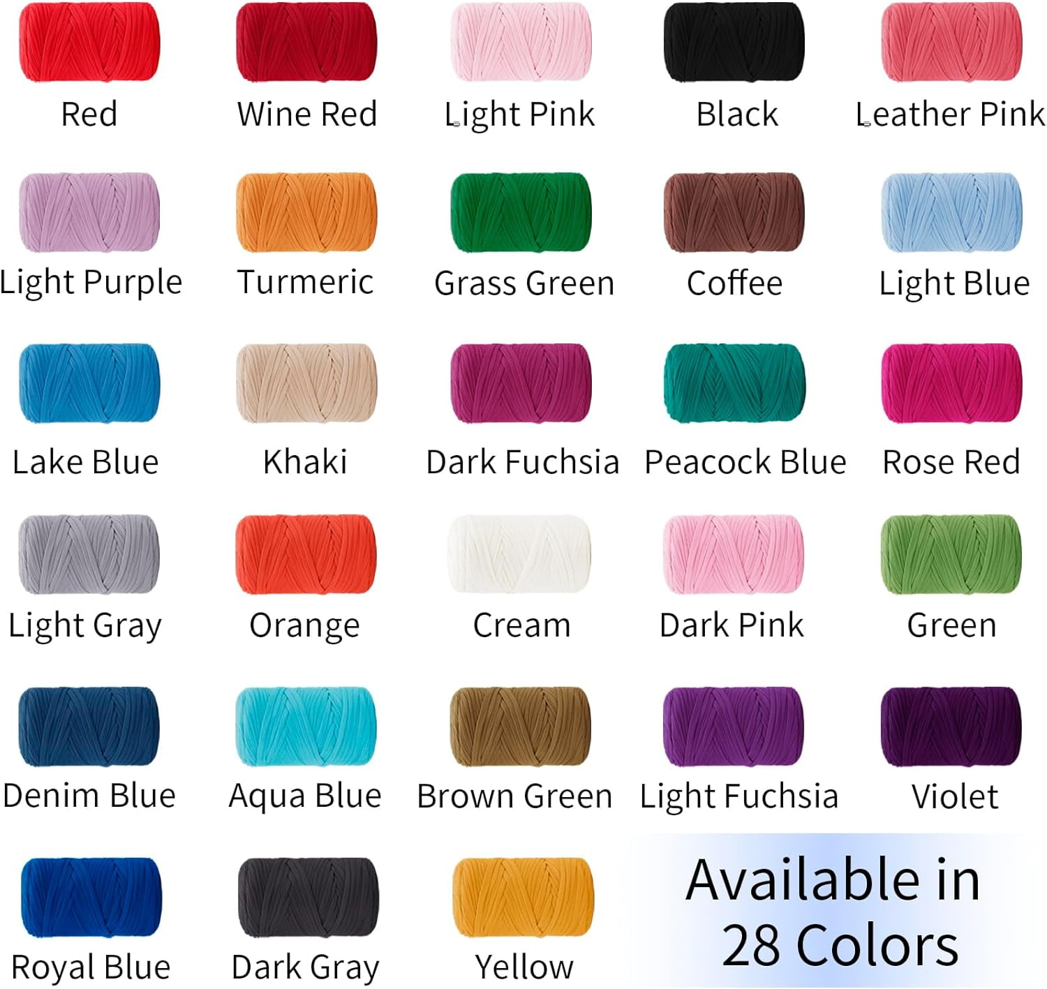 QIUYI T-Shirt Yarn, 400g/131 Yards Elastic Fabric Crochet Cloth T Shirt Yarn, Thick Hand Knitting Yarn for Crocheting Bags/Baskets/Rugs, Home Decor, Crafts (Black)