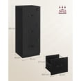 thumbnail image 3 of VASAGLE Archivador de 3 Cajon, Archivador con Cerradura, Soporte para Irora, Archivos de Tamaño A4 y Carta, Negro Tinta MOFC055B16, 3 of 5
