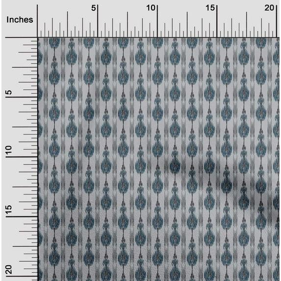 oneOone Organic Cotton Poplin Twill Fabric Stripe Ikat Print Fabric By The Yard 42 Inch Wide