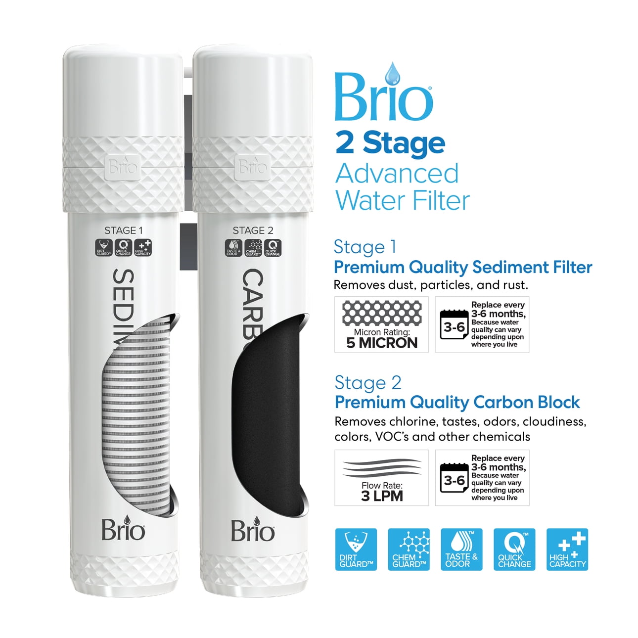 Brio 400 Series 2-Stage Filtration Water Dispenser Tri-Temp, Connects to your water line, Height 41.05"