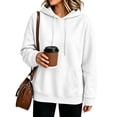 thumbnail image 2 of Resicozy Basic Oversized Hoodies for Women Solid Color Hooded Sweatshirt Baggy Plain Pullover Loose Fit Tops with Pockets White XL, 2 of 6