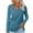Blue, variant on Women's V Neck Long Sleeve T Shirts Casual Solid Color Tunic Tops Basic Tees