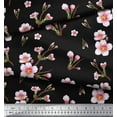 thumbnail image 3 of Soimoi Black Cotton Duck Fabric Blossom Floral Printed Fabric 1 Yard 42 Inch Wide, 3 of 3