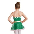 thumbnail image 2 of iEFiEL Kids Girls Christmas Sequins Cami Tutu Dress Candy Cane Costume Stripes Tutu Skirted Leotard Ballet Dance Dress Green 6, 2 of 7