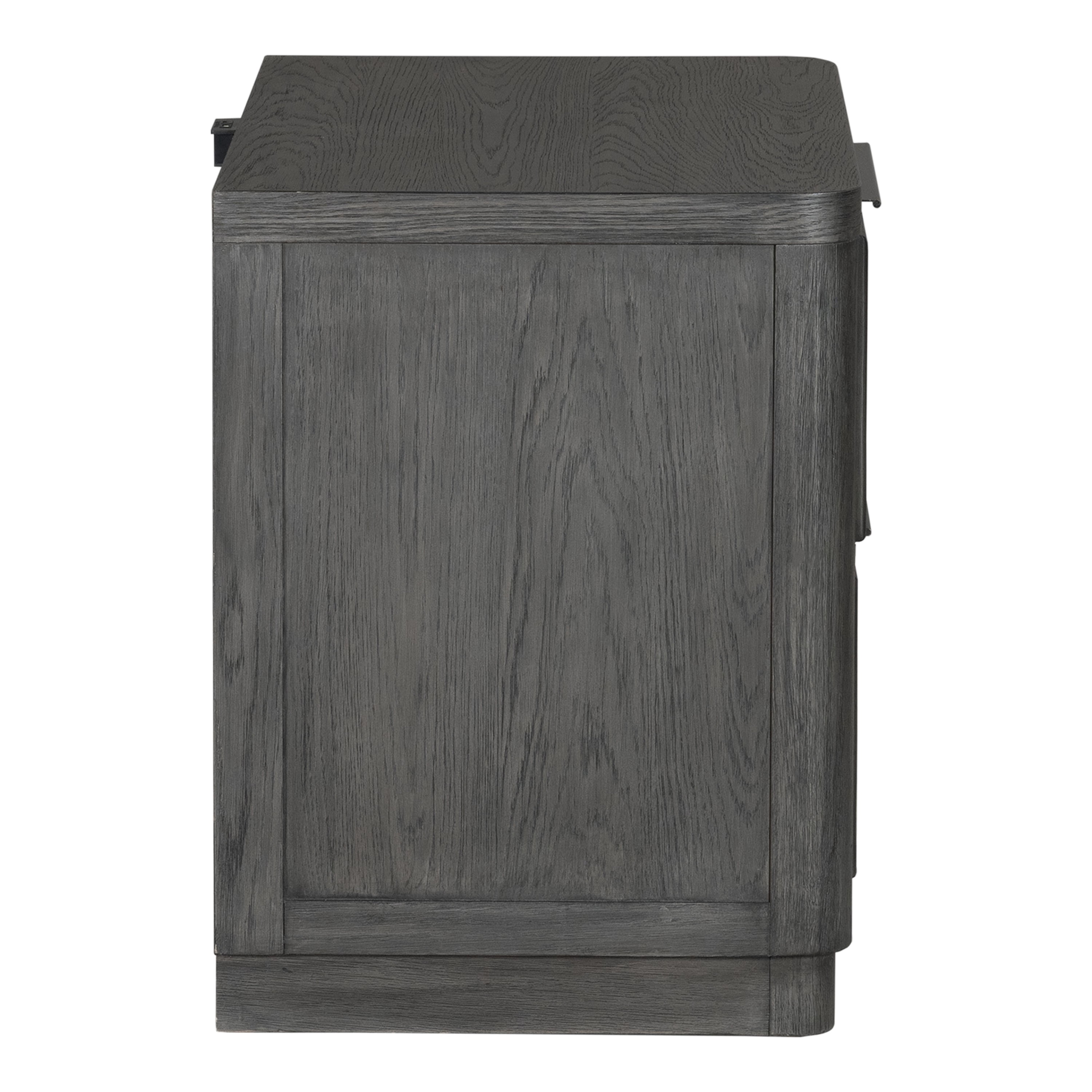 Furniture of America Cheri Solid Wood 2-Drawer Adult Nightstand with USB Port, Ash Gray
