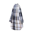 thumbnail image 5 of Abstract Print Flannel Shirt Jacket, Lightweight Open Front Cardigan with Non-Positional Pattern & Versatile Layering Potential,Khaki L, 5 of 5