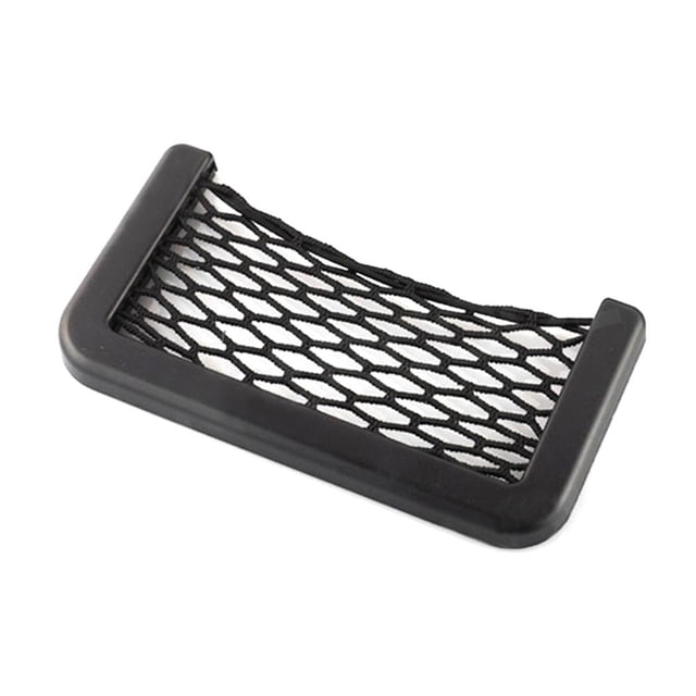 Bolsa organizadora de bolsillo para coche con red de almacenamiento universal para coche, soporte para teléfono (M)