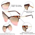 thumbnail image 5 of FEISEDY Fashion Women Cateye Sunglasses Retro Oversized Cat Eye Shades Chic Style T Sign B2649, 5 of 13