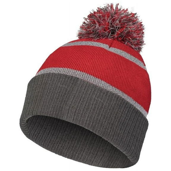 Holloway Sportswear OS Reflective Beanie Scarlet/Carbon 223816