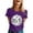 Black, White, Dark Purple, variant on DGMIOCS Black and White Disco Ball Club Retro T-Shirt Women's Short Sleeve Casual Party T-Shirt Dark Blue L