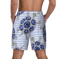 thumbnail image 2 of Lsque Mens Swim Trunks Turtle with Blue Stones Pattern - Bathing Suit Compression Liner - Beach Swim Shorts Swimwear - (S-3XL) - Stretch Quick Dry -Medium, 2 of 9